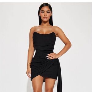 Fashion Nova Black Strapless Mini Dress
